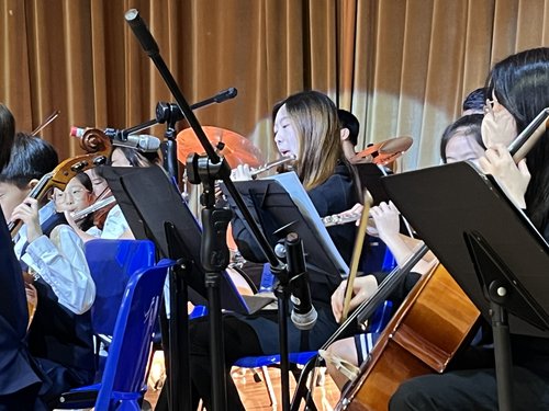 This is Natalie, she's taking up the role of flute in this concert, well done!